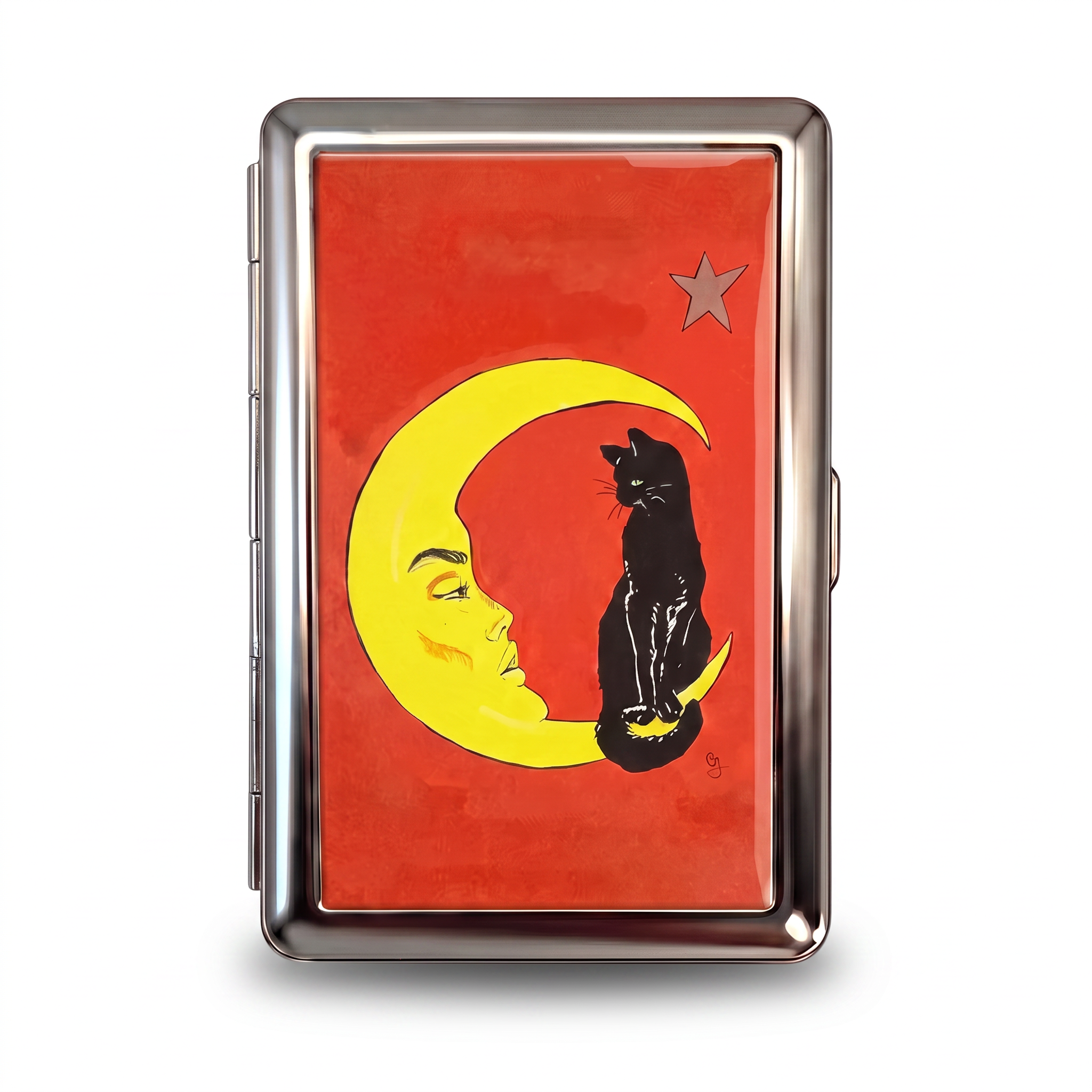 Cat & Crescent Tin Cardholder Wallet