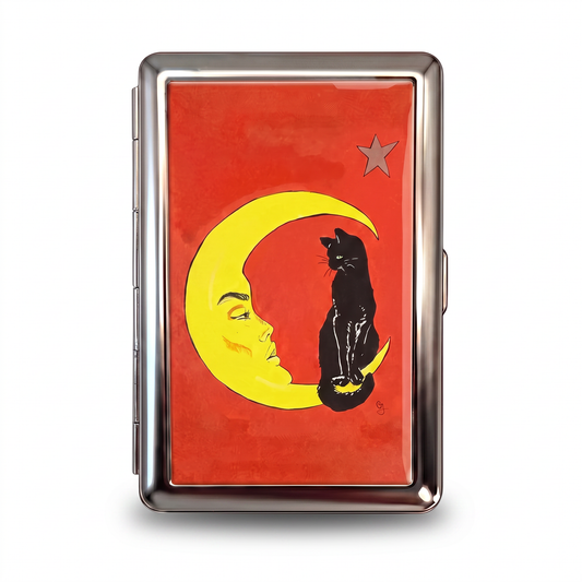 Cat & Crescent Tin Cardholder Wallet