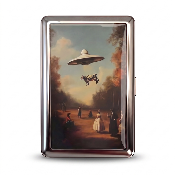 Bovine Abduction Tin Cardholder Wallet