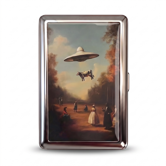 Bovine Abduction Tin Cardholder Wallet