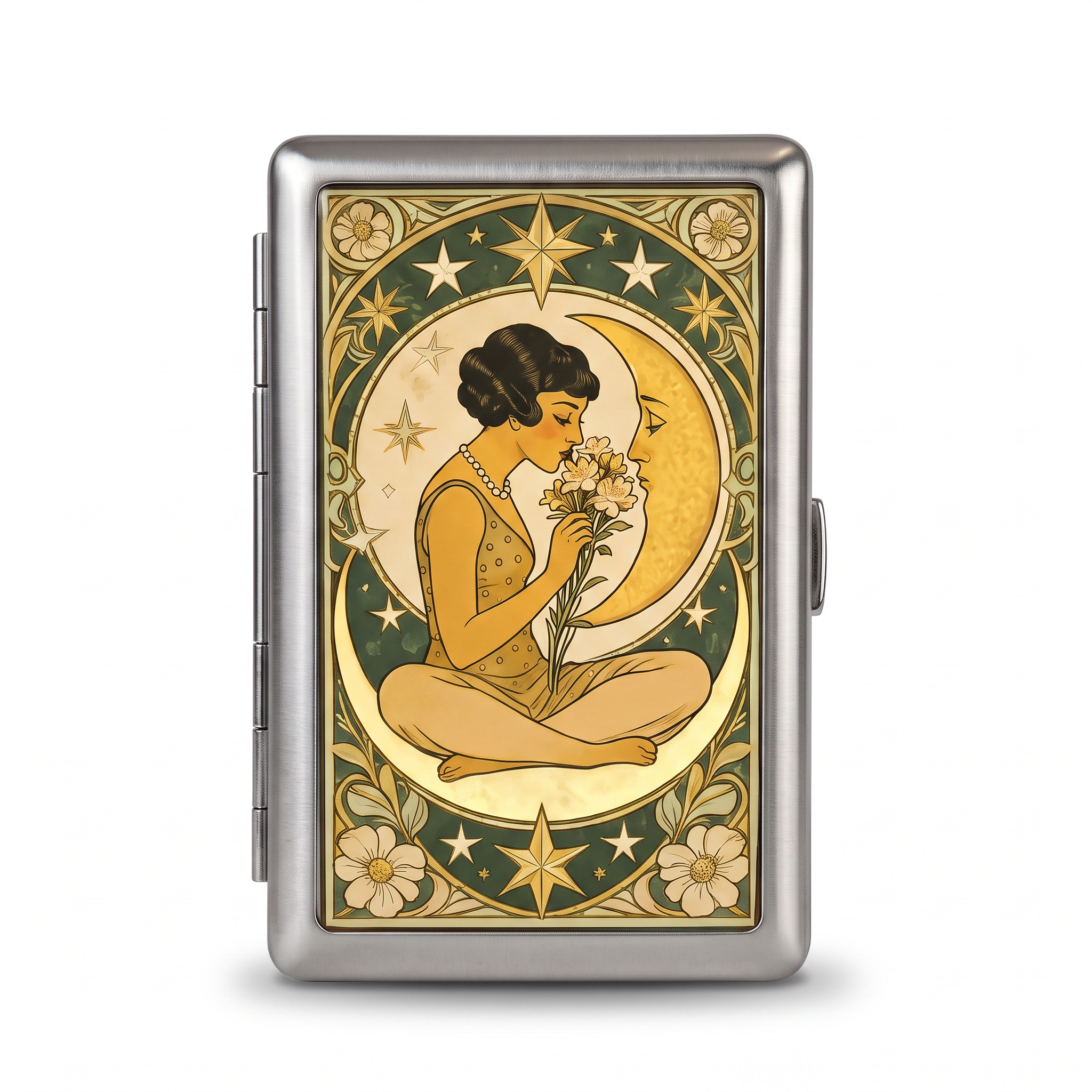 Crescent Bouquet Tin Cardholder Wallet