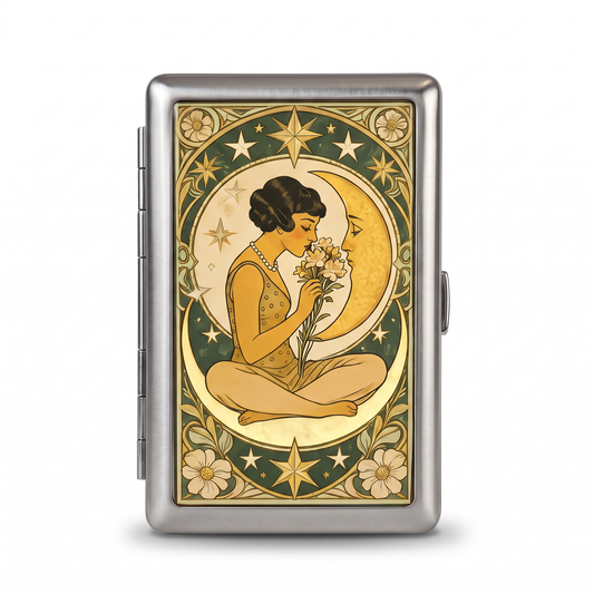 Crescent Bouquet Tin Cardholder Wallet